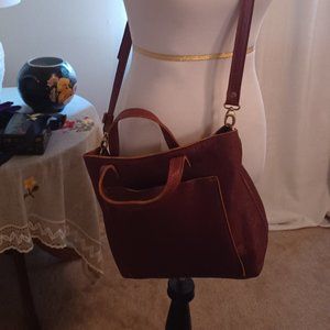NWOT Portland Leather Goods Medium Crossbody Tote Nutmeg